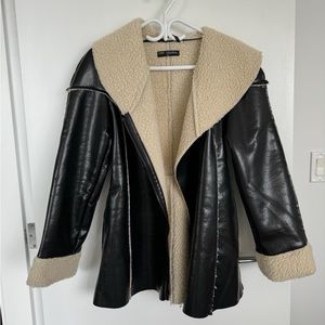 Black Vegan Leather Coat